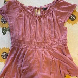Torrid Mauve Blouse with Ruffle Sleeves